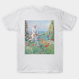 In the Garden (Celia Thaxter in Her Garden) by Childe Hassam T-Shirt